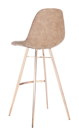 Safavieh Mathison Bar Stool - Stylish Mid-Century Modern Design With Durable Faux Leather & Sleek Metal Legs Brown/Copper FOX3011A