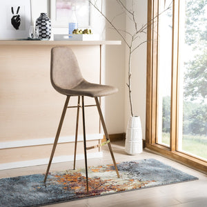 Safavieh Mathison Bar Stool - Stylish Mid-Century Modern Design With Durable Faux Leather & Sleek Metal Legs Brown/Copper FOX3011A