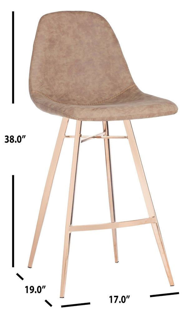 Safavieh Mathison Vintage-Style Counter Stool: Mid-Century Modern Comfort For Bars And Kitchen Spaces Brown/Copper FOX3012A