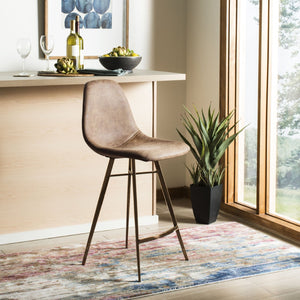 Safavieh Mathison Vintage-Style Counter Stool: Mid-Century Modern Comfort For Bars And Kitchen Spaces Brown/Copper FOX3012A