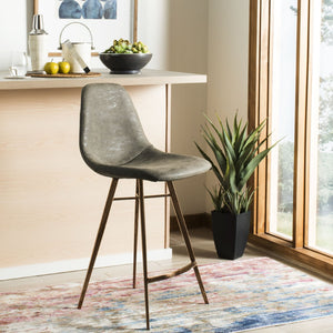 Safavieh Mathison Vintage-Style Counter Stool: Mid-Century Modern Comfort For Bars And Kitchen Spaces Taupe/Copper FOX3012B