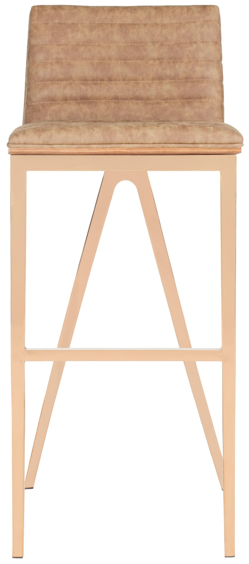Safavieh Mckay Bar Stool - Retro Glamour With Durable Faux Leather Upholstery For Stylish Home Entertaining Brown/Copper FOX3016B