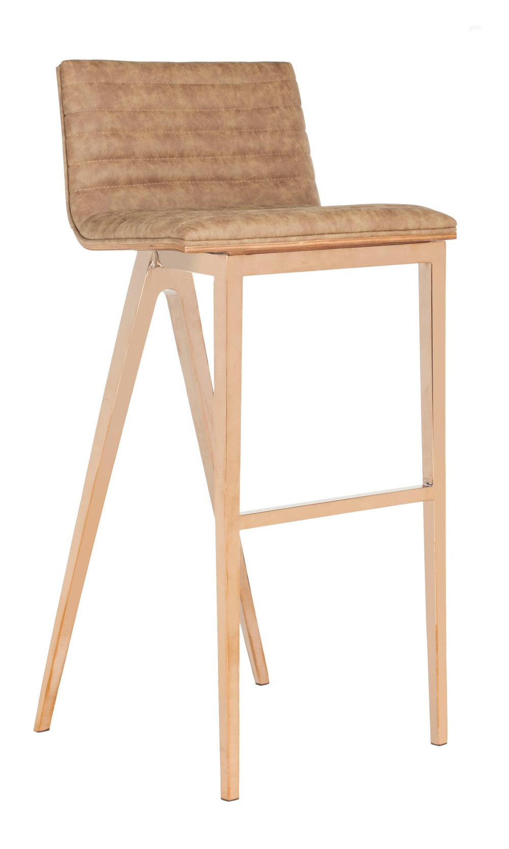Safavieh Mckay Bar Stool - Retro Glamour With Durable Faux Leather Upholstery For Stylish Home Entertaining Brown/Copper FOX3016B