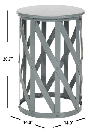 Safavieh Bertram Stool - Modern Industrial Accent With Open Lattice Design For Versatile Home Decor Use Grey FOX3200A