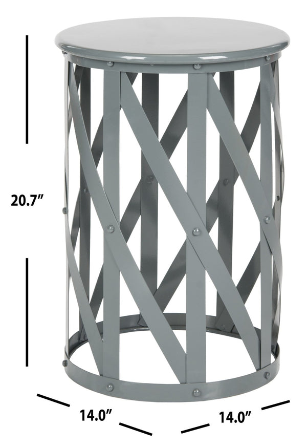 Safavieh Bertram Stool - Modern Industrial Accent With Open Lattice Design For Versatile Home Decor Use Grey FOX3200A
