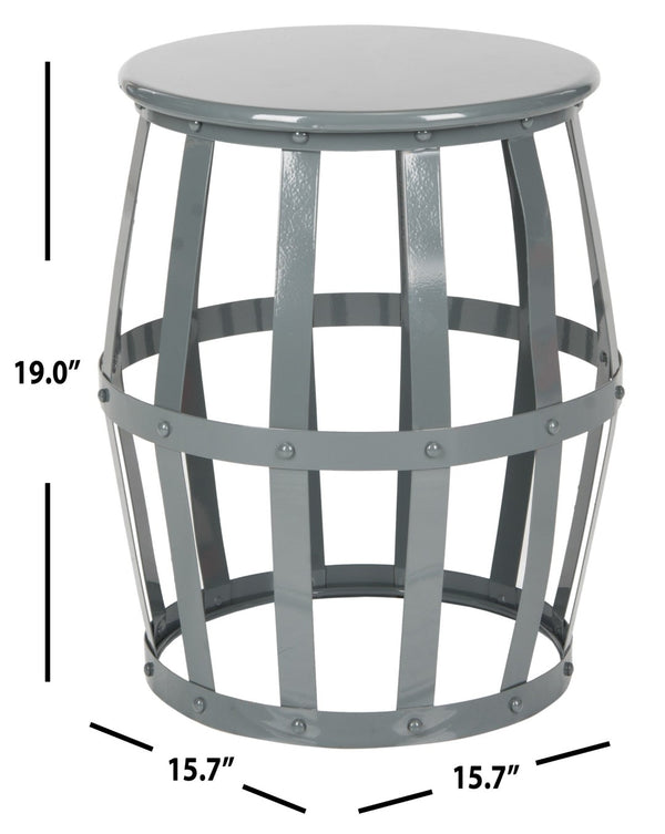 Safavieh Rinaldo Stool - Modern High-Gloss Grey Iron Accent Seat With Open Lattice Design For Any Space FOX3201A