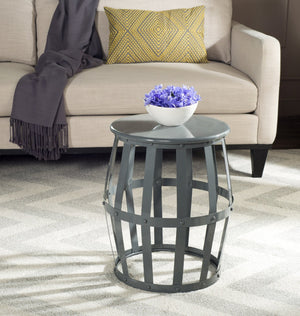 Safavieh Rinaldo Stool - Modern High-Gloss Grey Iron Accent Seat With Open Lattice Design For Any Space FOX3201A