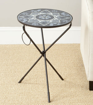 Safavieh Solinus Side Table - Stylish Mosaic Accent With Iron Legs For Small Spaces & Versatile Home Use FOX3204B