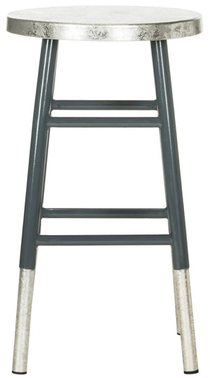 Safavieh Kenzie Luxe Counter Stool With Sculpted Iron Frame For Contemporary Kitchen And Bar Spaces Grey/Silver FOX3211D