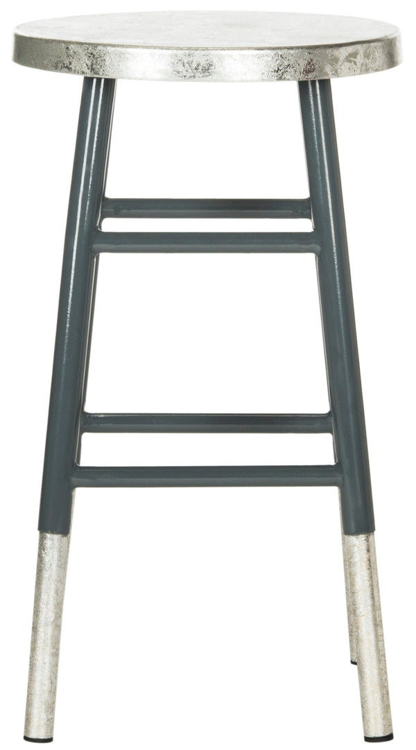 Safavieh Kenzie Luxe Counter Stool With Sculpted Iron Frame For Contemporary Kitchen And Bar Spaces Grey/Silver FOX3211D