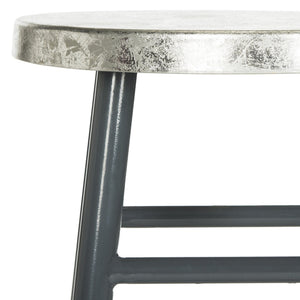 Safavieh Kenzie Luxe Counter Stool With Sculpted Iron Frame For Contemporary Kitchen And Bar Spaces Grey/Silver FOX3211D