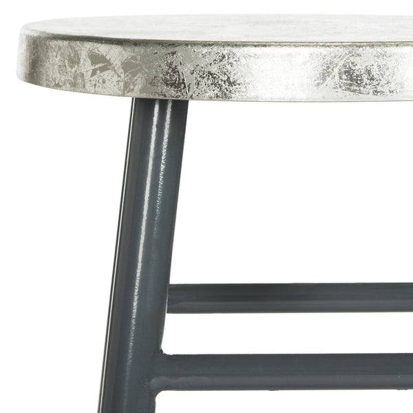 Safavieh Kenzie Luxe Counter Stool With Sculpted Iron Frame For Contemporary Kitchen And Bar Spaces Grey/Silver FOX3211D
