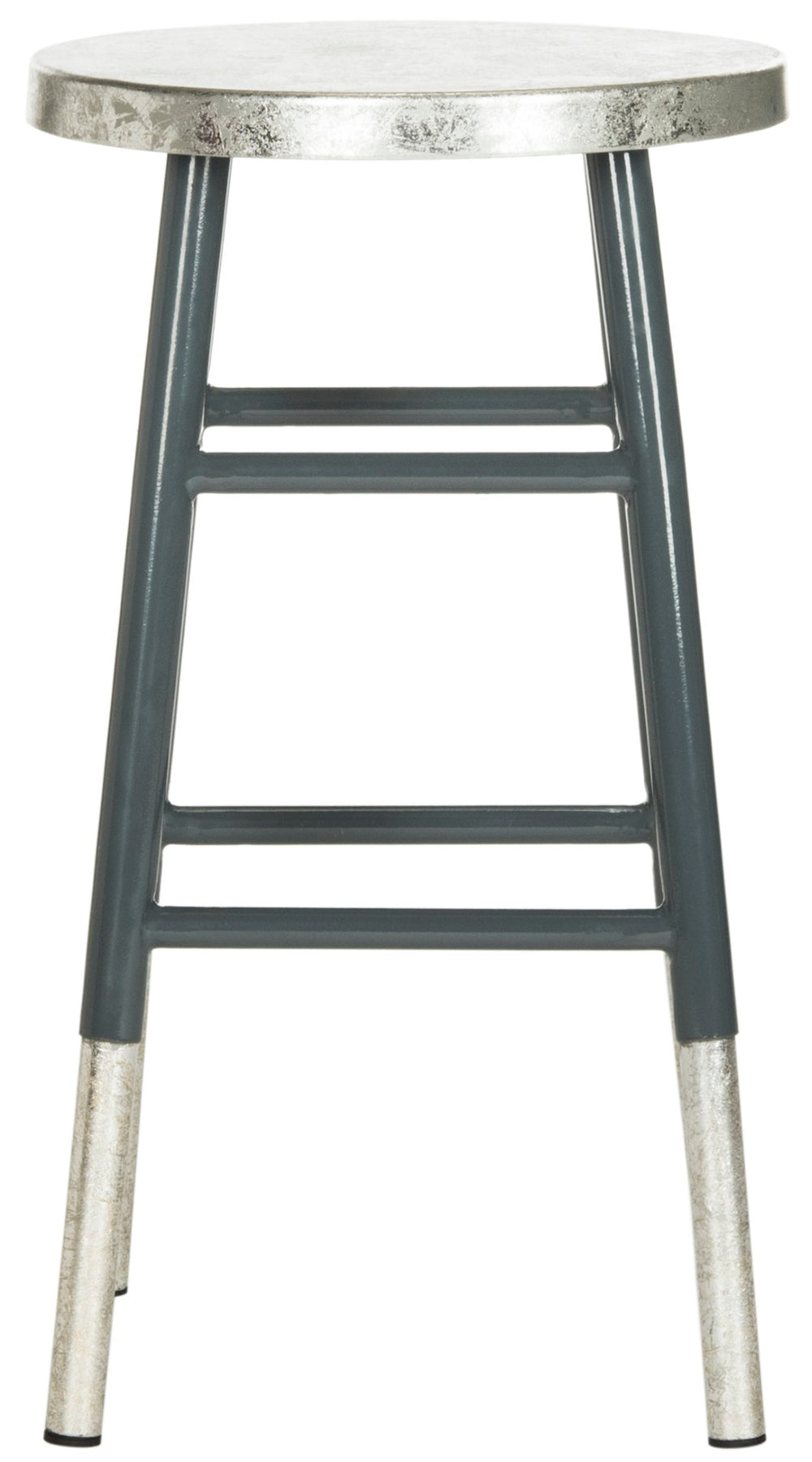 Safavieh Kenzie Luxe Counter Stool With Sculpted Iron Frame For Contemporary Kitchen And Bar Spaces Grey/Silver FOX3211D