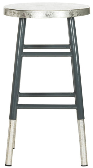 Safavieh Kenzie Luxe Counter Stool With Sculpted Iron Frame For Contemporary Kitchen And Bar Spaces Grey/Silver FOX3211D