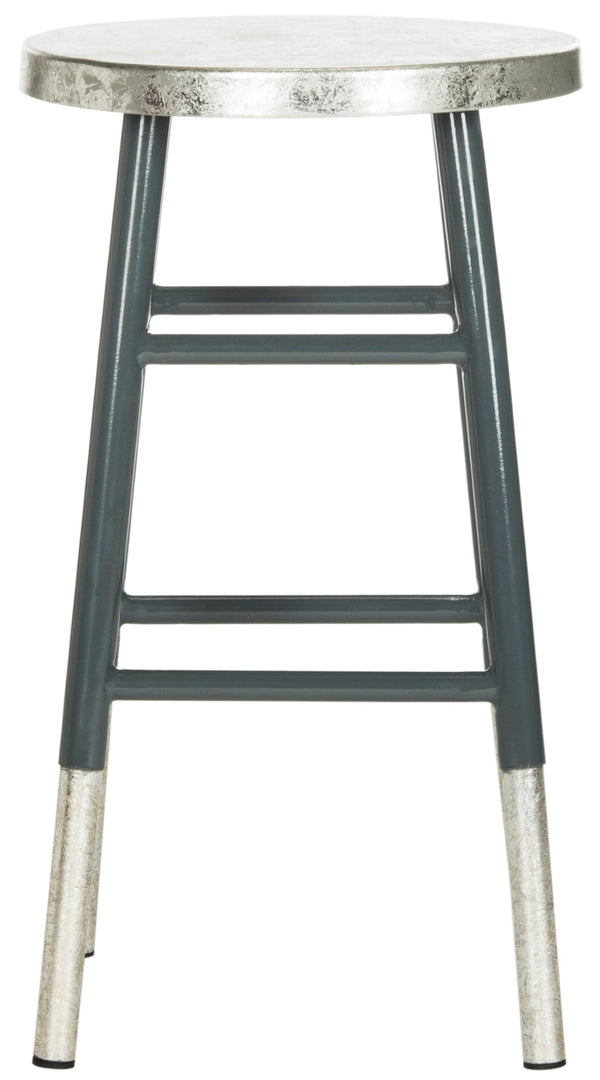 Safavieh Kenzie Luxe Counter Stool With Sculpted Iron Frame For Contemporary Kitchen And Bar Spaces Grey/Silver FOX3211D