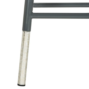 Safavieh Kenzie Luxe Counter Stool With Sculpted Iron Frame For Contemporary Kitchen And Bar Spaces Grey/Silver FOX3211D