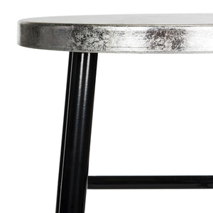 Safavieh Kenzie 30''H Contemporary Bar Stool With Metallic Accents For Modern Home Bars And Kitchens Black/Silver FOX3212A