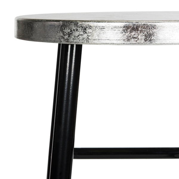 Safavieh Kenzie 30''H Contemporary Bar Stool With Metallic Accents For Modern Home Bars And Kitchens Black/Silver FOX3212A