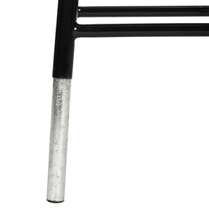 Safavieh Kenzie 30''H Contemporary Bar Stool With Metallic Accents For Modern Home Bars And Kitchens Black/Silver FOX3212A