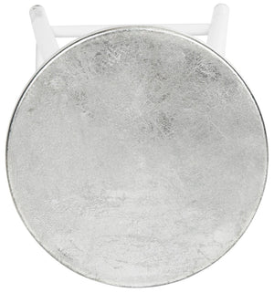Safavieh Kenzie 30''H Contemporary Bar Stool With Metallic Accents For Modern Home Bars And Kitchens White/Silver FOX3212B