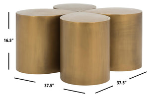 Safavieh Tilly Sculptural Coffee Table In Antique Brass - Contemporary Elegance For Stylish Living Rooms FOX3214A