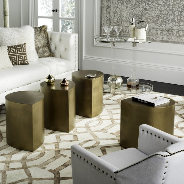 Safavieh Tilly Sculptural Coffee Table In Antique Brass - Contemporary Elegance For Stylish Living Rooms FOX3214A