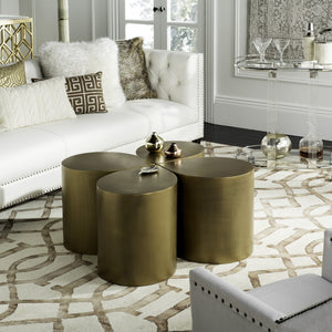 Safavieh Tilly Sculptural Coffee Table In Antique Brass - Contemporary Elegance For Stylish Living Rooms FOX3214A