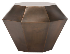 Safavieh Grace Diamond Accent Table - Antique Copper Finish, Sculptural Design For Modern Living Spaces FOX3219A