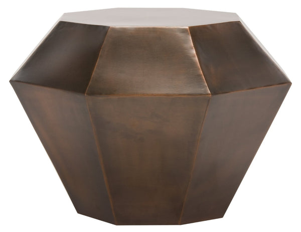 Safavieh Grace Diamond Accent Table - Antique Copper Finish, Sculptural Design For Modern Living Spaces FOX3219A