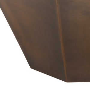 Safavieh Grace Diamond Accent Table - Antique Copper Finish, Sculptural Design For Modern Living Spaces FOX3219A