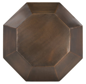 Safavieh Grace Diamond Accent Table - Antique Copper Finish, Sculptural Design For Modern Living Spaces FOX3219A