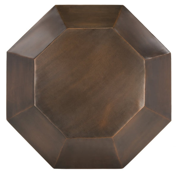 Safavieh Grace Diamond Accent Table - Antique Copper Finish, Sculptural Design For Modern Living Spaces FOX3219A
