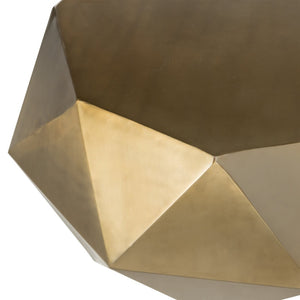 Safavieh Astrid Faceted Coffee Table – Modern Geometric Design In Artful Iron For Stylish Living Spaces Brushed Brass FOX3223A