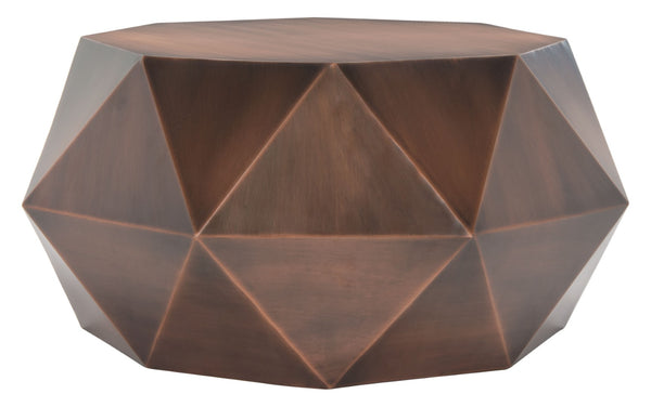 Safavieh Astrid Faceted Coffee Table – Modern Geometric Design In Artful Iron For Stylish Living Spaces Copper FOX3223B