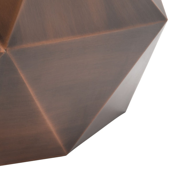 Safavieh Astrid Faceted Coffee Table – Modern Geometric Design In Artful Iron For Stylish Living Spaces Copper FOX3223B
