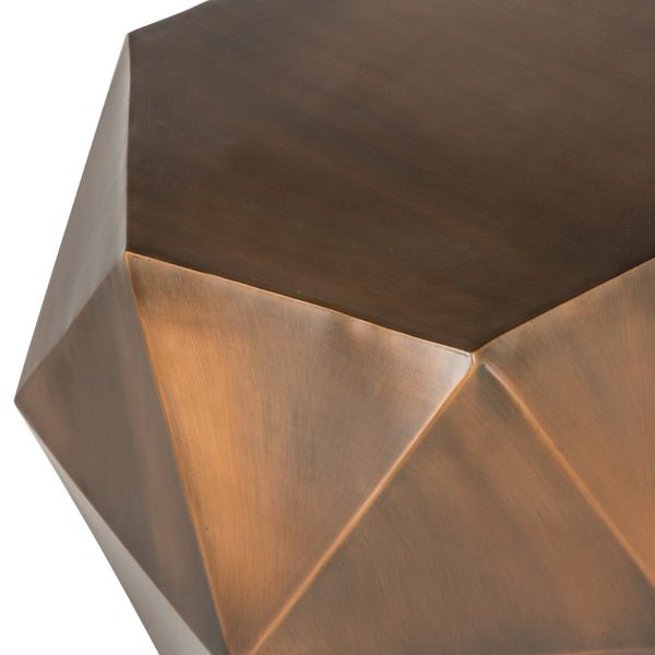 Safavieh Astrid Faceted Side Table - Sculptural Copper Accent For Modern Living Spaces & Stylish Décor FOX3224A