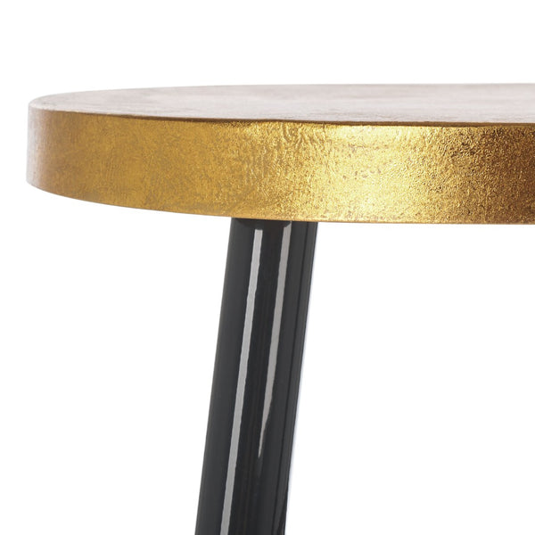 Safavieh Emery Elegant Gold Leaf Counter Stool With Navy Lacquer Finish For Stylish Home Bars & Kitchens Black/Gold FOX3231C