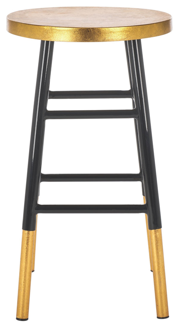 Safavieh Emery Elegant Gold Leaf Counter Stool With Navy Lacquer Finish For Stylish Home Bars & Kitchens Black/Gold FOX3231C