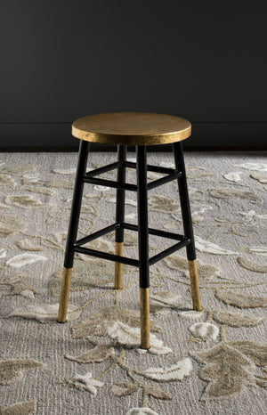 Safavieh Emery Elegant Gold Leaf Counter Stool With Navy Lacquer Finish For Stylish Home Bars & Kitchens Black/Gold FOX3231C