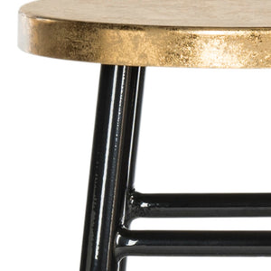 Safavieh Emery Elegant Gold Leaf Counter Stool With Navy Lacquer Finish For Stylish Home Bars & Kitchens Black/Gold FOX3231C