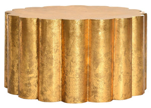 Safavieh Miriam Coffee Table: Luxurious Gold Foil Finish Blends Classic Architecture With 1970S Italian Glamour FOX3233A