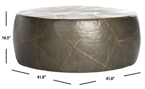 Safavieh Vernice Coffee Table - Bold Art-Inspired Modern Focal Point With Silver Finish For Eclectic Interiors FOX3234A