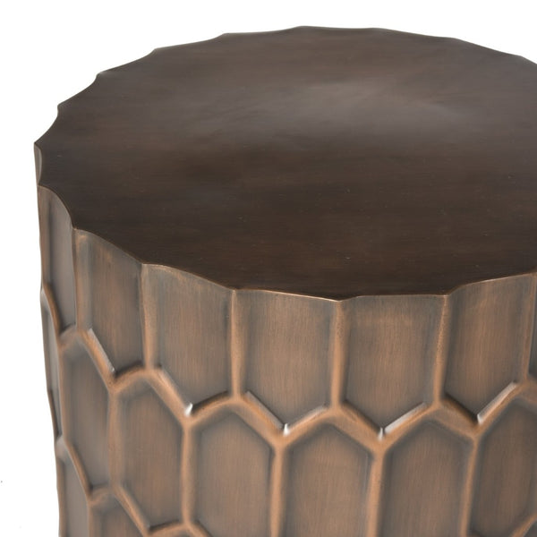 Safavieh Corey Accent Table - Sculptural Honeycomb Design In Antique Copper For Elegant Living Spaces FOX3238A