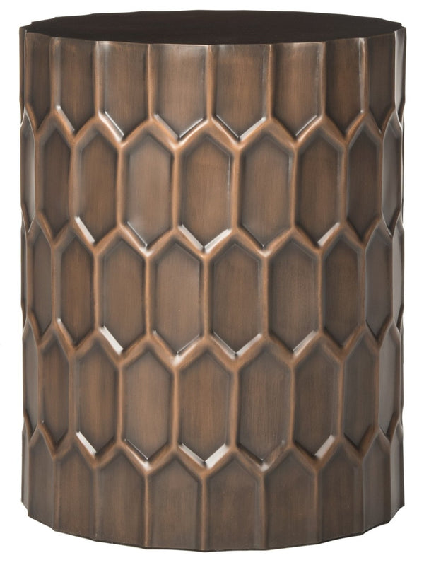 Safavieh Corey Accent Table - Sculptural Honeycomb Design In Antique Copper For Elegant Living Spaces FOX3238A