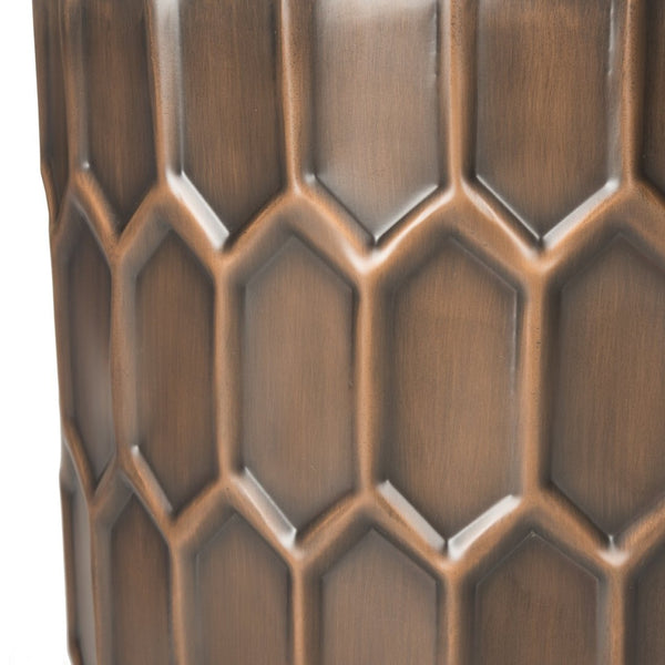 Safavieh Corey Accent Table - Sculptural Honeycomb Design In Antique Copper For Elegant Living Spaces FOX3238A