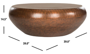Safavieh Patience Coffee Table - Antique Copper Sculptural Design Inspired By Historic Instruments For Your Home FOX3240A