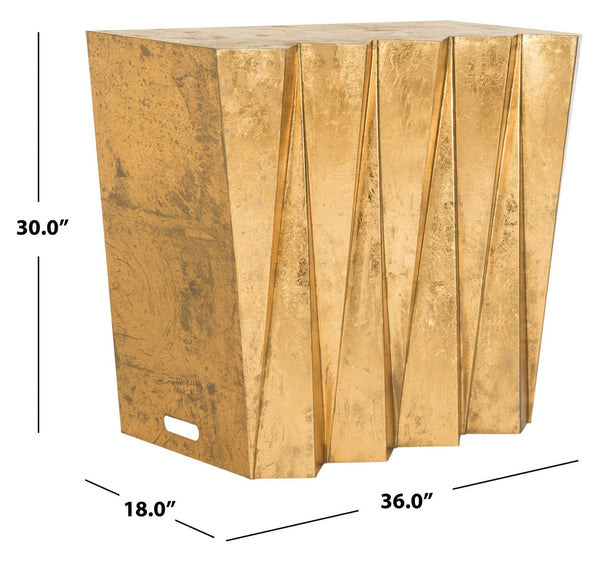 Safavieh Gisela Hex Console - Modern Brutalist Design With Luxe Gold Finish For Entryways And Living Spaces FOX3244A