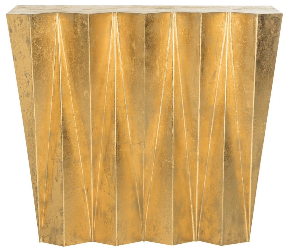 Safavieh Gisela Hex Console - Modern Brutalist Design With Luxe Gold Finish For Entryways And Living Spaces FOX3244A