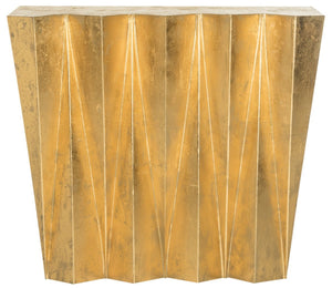 Safavieh Gisela Hex Console - Modern Brutalist Design With Luxe Gold Finish For Entryways And Living Spaces FOX3244A