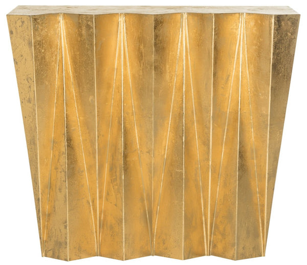 Safavieh Gisela Hex Console - Modern Brutalist Design With Luxe Gold Finish For Entryways And Living Spaces FOX3244A